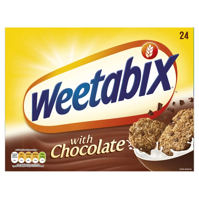 Weetabix Chocolate 24 Biscuits – Chocolate Chip Wheat Breakfast – 100 percent Wholegrain & High Fibre – Source of Iron & Vitamin B1 – UK’s No.1 Cereal