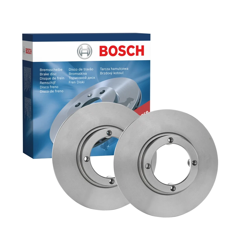 Bosch BD626 Brake Disc Set - 236 mm Solid Discs - Front Axle - ECE-R90 Certified - Reliable Braking, Stable Performance, Corrosion Protection - 1 Set of 2 Discs