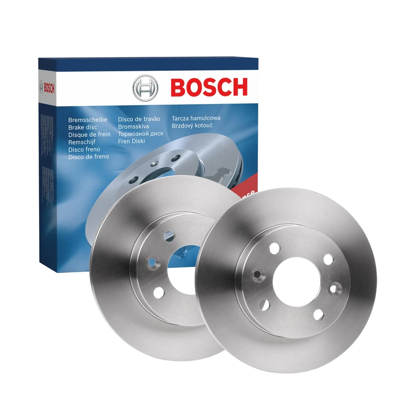 Bosch BD993 Brake Disc Set - 238 mm Solid Discs - Front Axle - ECE-R90 Certified - Reliable Braking, Stable Performance, Corrosion Protection - 1 Set of 2 Discs
