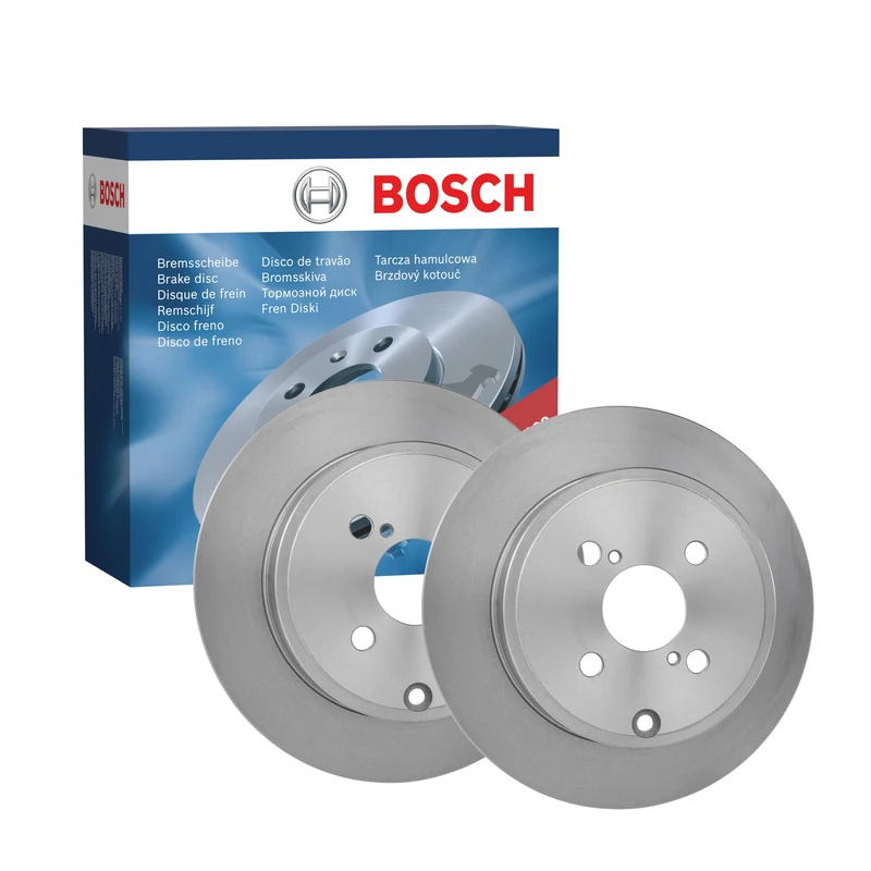 Bosch BD985 Brake Disc Set - 279 mm Solid Discs - Rear Axle - ECE-R90 Certified - Reliable Braking, Stable Performance, Corrosion Protection - 1 Set of 2 Discs