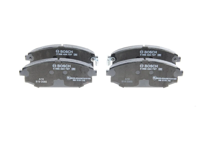 Bosch BP438 - Brake Pads Car Front Axle - Bosch Quality - Reduced Noise and Dust - ECE-R90 Certified - Copper-Free - 1 Set of 4 Pads