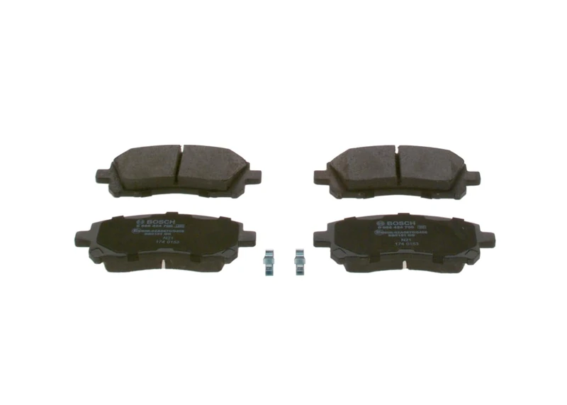 Bosch BP413 - Brake Pads Car Front Axle - Bosch Quality - Reduced Noise and Dust - ECE-R90 Certified - Copper-Free - 1 Set of 4 Pads