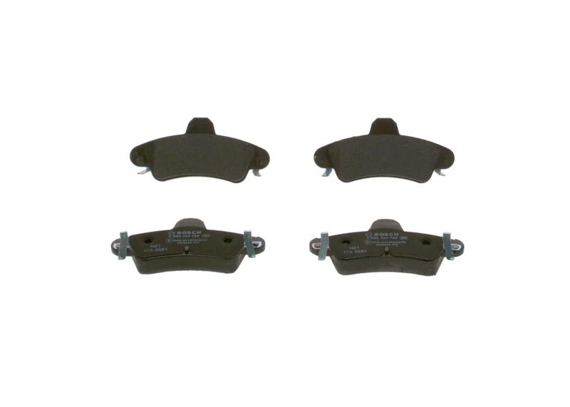 Bosch BP453 - Brake Pads Car Rear Axle - Bosch Quality - Reduced Noise and Dust - ECE-R90 Certified - Copper-Free - 1 Set of 4 Pads