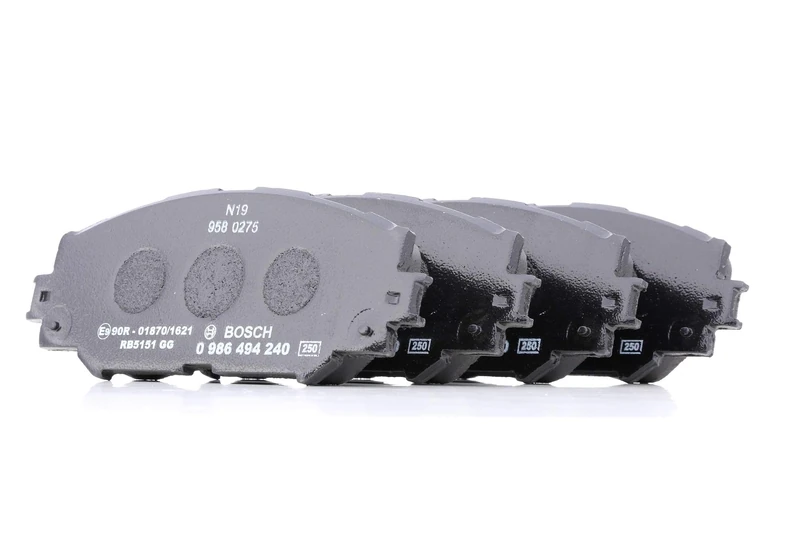 Bosch BP1303 - Brake Pads Car Front Axle - Bosch Quality - Reduced Noise and Dust - ECE-R90 Certified - Copper-Free - 1 Set of 4 Pads
