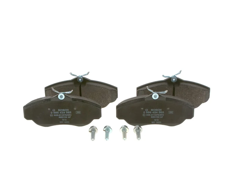 Bosch BP312 - Brake Pads Car Front Axle - Bosch Quality - Reduced Noise and Dust - ECE-R90 Certified - Copper-Free - 1 Set of 4 Pads - With Accessories