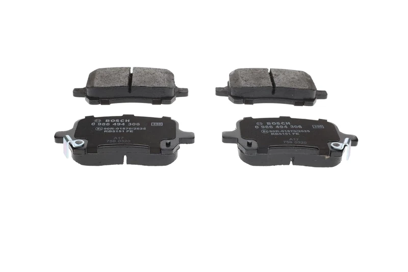 Bosch BP1240 - Brake Pads Car Front Axle - Bosch Quality - Reduced Noise and Dust - ECE-R90 Certified - Copper-Free - 1 Set of 4 Pads