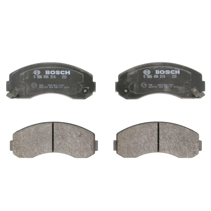 Bosch BP1204 - Brake Pads Car Front Axle - Bosch Quality - Reduced Noise and Dust - ECE-R90 Certified - Copper-Free - 1 Set of 4 Pads