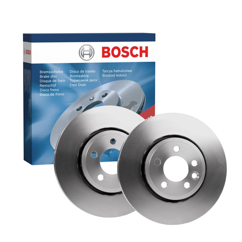 Bosch BD257 Brake Disc Set - 283.7 mm Vented Discs - Front Axle - ECE-R90 Certified - Good Cooling, Reliable Braking, Corrosion Protection - 1 Set of 2 Discs