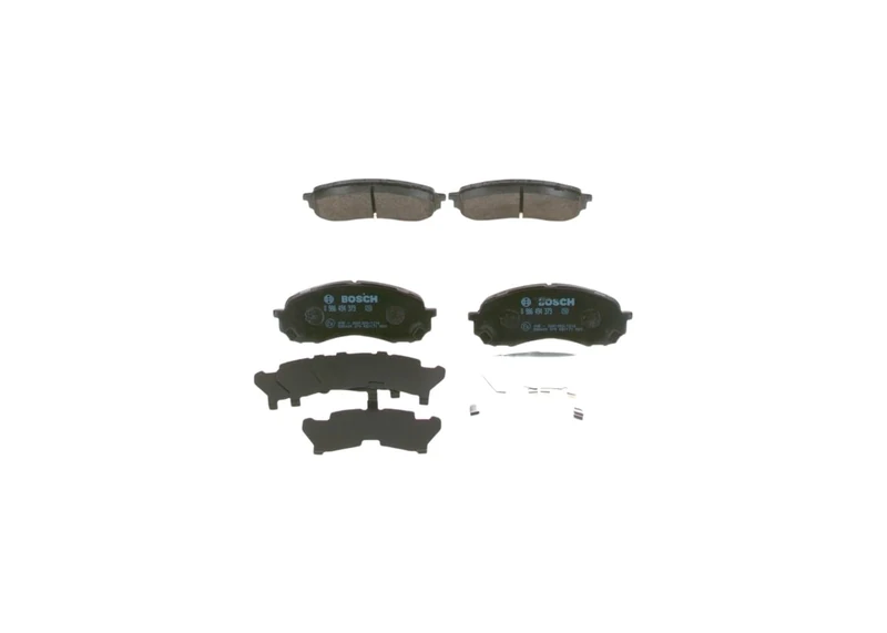 Bosch BP1281 - Brake Pads Car Front Axle - Bosch Quality - Reduced Noise and Dust - ECE-R90 Certified - Copper-Free - 1 Set of 4 Pads - With Accessories