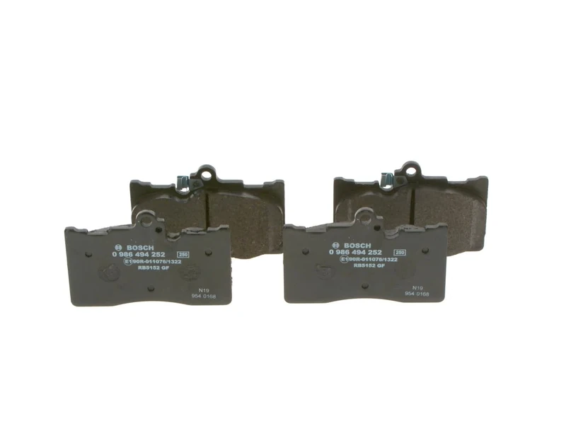 Bosch BP1124 - Brake Pads Car Front Axle - Bosch Quality - Reduced Noise and Dust - ECE-R90 Certified - Copper-Free - 1 Set of 4 Pads
