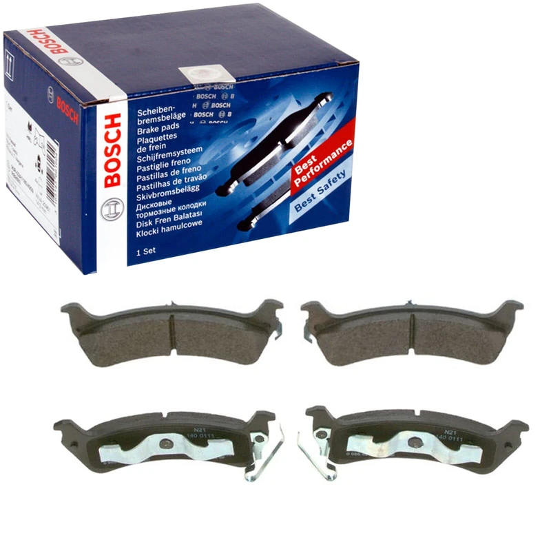 Bosch BP1256 - Brake Pads Car Rear Axle - Bosch Quality - Reduced Noise and Dust - ECE-R90 Certified - Copper-Free - 1 Set of 4 Pads