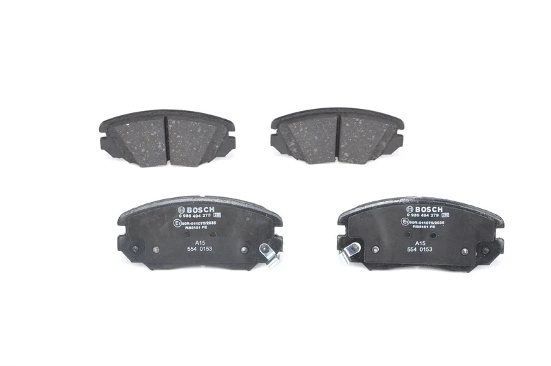 Bosch BP1191 - Brake Pads Car Front Axle - Bosch Quality - Reduced Noise and Dust - ECE-R90 Certified - Copper-Free - 1 Set of 4 Pads