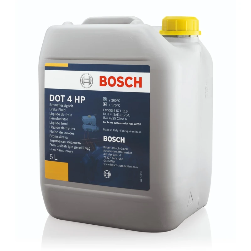 Bosch Brake Fluid DOT 4 HP, 5 L - For All Modern Vehicles Equipped with ABS and ESP Brakes