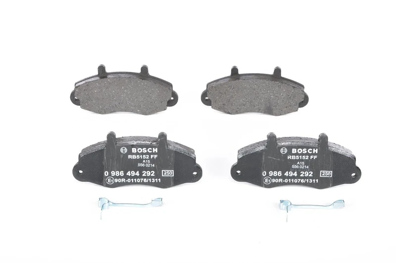 Bosch BP1245 - Brake Pads Car Front Axle - Bosch Quality - Reduced Noise and Dust - ECE-R90 Certified - Copper-Free - 1 Set of 4 Pads