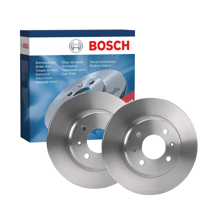 Bosch BD1420 Brake Disc Set - 256 mm Vented Discs - Front Axle - ECE-R90 Certified - Good Cooling, Reliable Braking, Corrosion Protection - 1 Set of 2 Discs