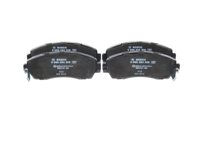 Bosch BP1238 - Brake Pads Car Front Axle - Bosch Quality - Reduced Noise and Dust - ECE-R90 Certified - Copper-Free - 1 Set of 4 Pads