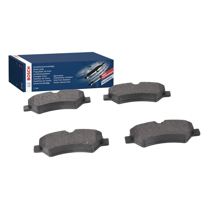 Bosch BP1033 - Brake Pads Car Rear Axle - Bosch Quality - Reduced Noise and Dust - ECE-R90 Certified - Copper-Free - 1 Set of 4 Pads
