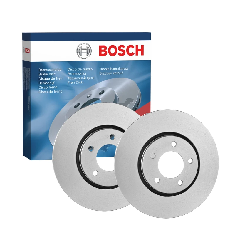Bosch BD959 Brake Disc Set - 302 mm Vented High-Carbon Discs - Front Axle - ECE-R90 Certified - Improved Cooling, Reduced Brake Fade, Corrosion Protection - 1 Set of 2 Discs