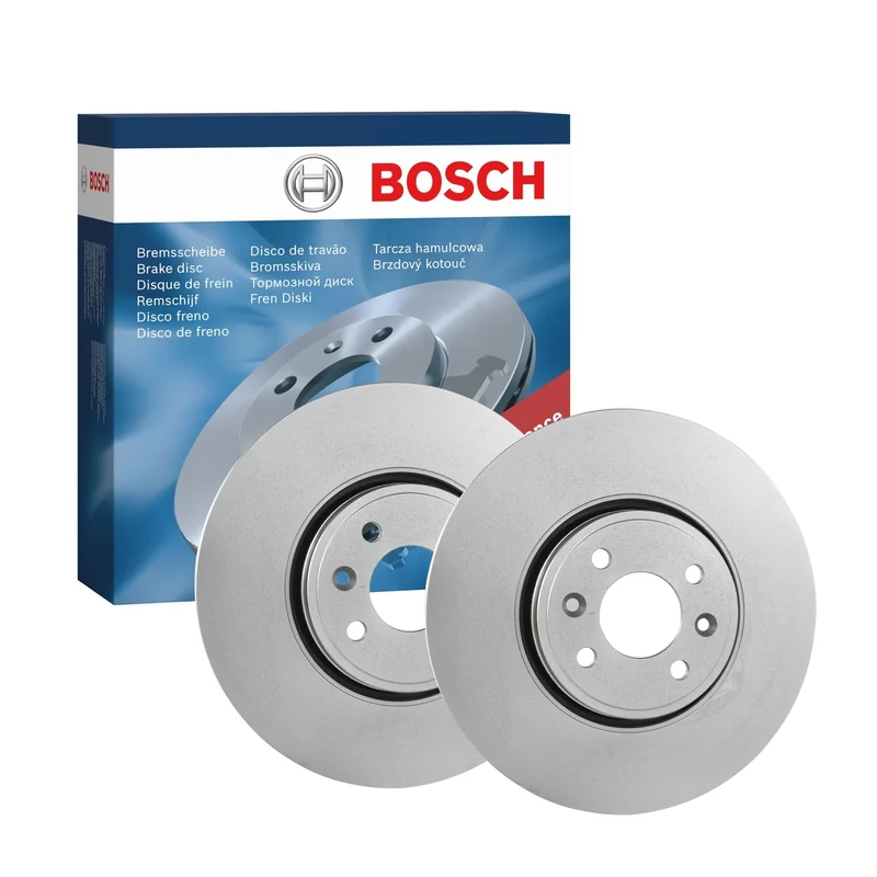 Bosch BD1076 Brake Disc Set - 300 mm Vented High-Carbon Discs - Front Axle - ECE-R90 Certified - Improved Cooling, Reduced Brake Fade, Corrosion Protection - 1 Set of 2 Discs