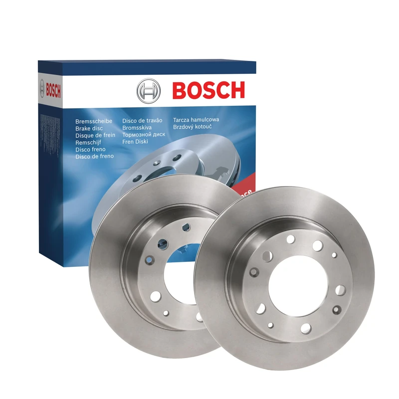 Bosch BD87 Brake Disc Set - 290 mm Vented High-Carbon Discs - Rear Axle - ECE-R90 Certified - Improved Cooling, Reduced Brake Fade, Corrosion Protection - 1 Set of 2 Discs