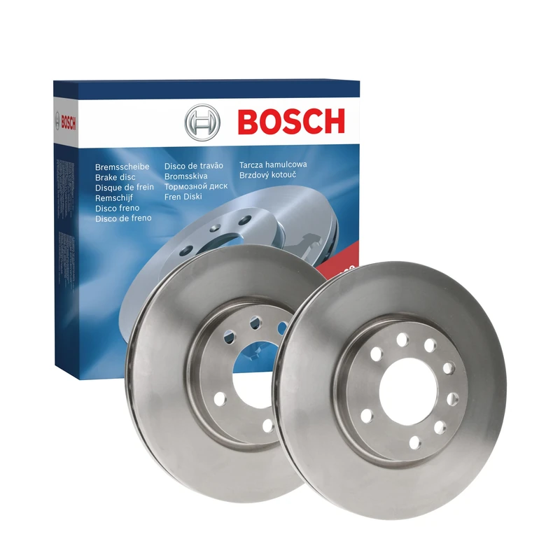 Bosch BD1140 Brake Disc Set - 278 mm Vented High-Carbon Discs - Front Axle - ECE-R90 Certified - Improved Cooling, Reduced Brake Fade, Corrosion Protection - 1 Set of 2 Discs