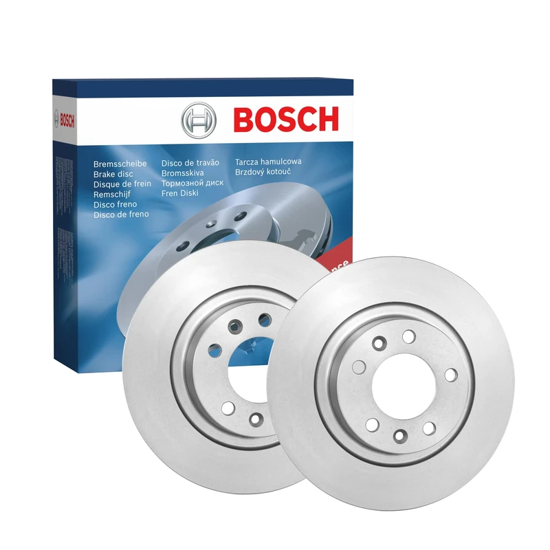 Bosch BD1246 Brake Disc Set - 290 mm Solid Discs - Rear Axle - ECE-R90 Certified - Reliable Braking, Stable Performance, Corrosion Protection - 1 Set of 2 Discs