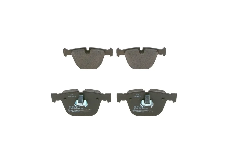 Bosch BP1215 - Brake Pads Car Rear Axle - Bosch Quality - Reduced Noise and Dust - ECE-R90 Certified - Copper-Free - 1 Set of 4 Pads