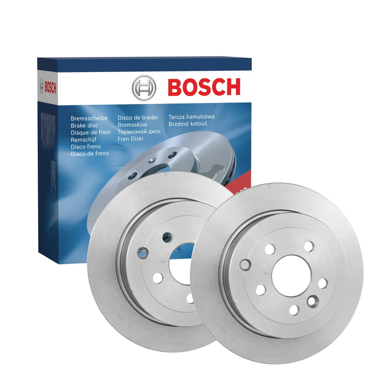 Bosch BD1372 Brake Disc Set - 302 mm Solid Discs - Rear Axle - ECE-R90 Certified - Reliable Braking, Stable Performance, Corrosion Protection - 1 Set of 2 Discs