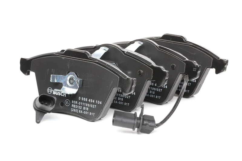 Bosch BP1014 - Brake Pads Car Front Axle - Bosch Quality - Reduced Noise and Dust - ECE-R90 Certified - Copper-Free - 1 Set of 4 Pads - With Accessories