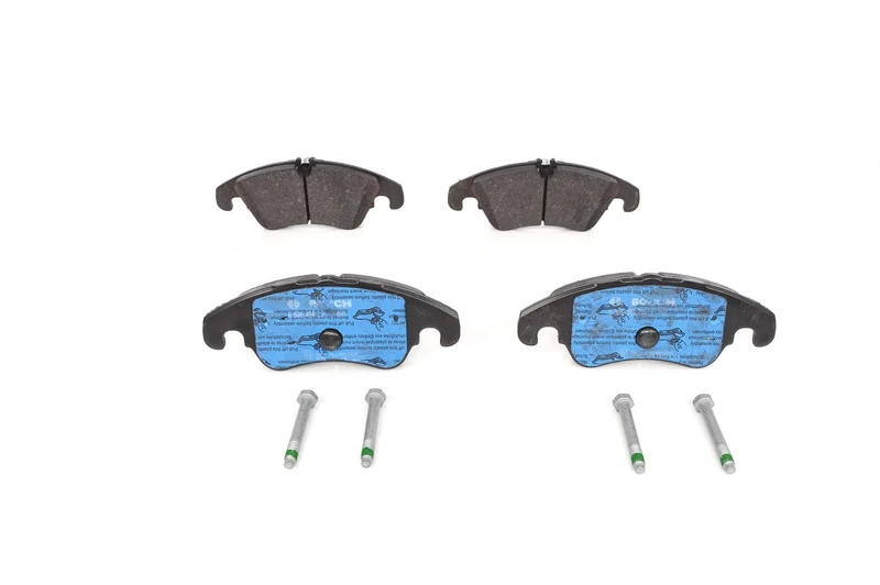 Bosch BP1112 - Brake Pads Car Front Axle - Bosch Quality - Reduced Noise and Dust - ECE-R90 Certified - Copper-Free - 1 Set of 4 Pads - With Accessories