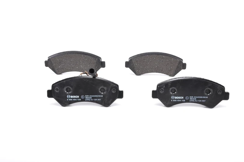 Bosch BP1019 - Brake Pads Car Front Axle - Bosch Quality - Reduced Noise and Dust - ECE-R90 Certified - Copper-Free - 1 Set of 4 Pads