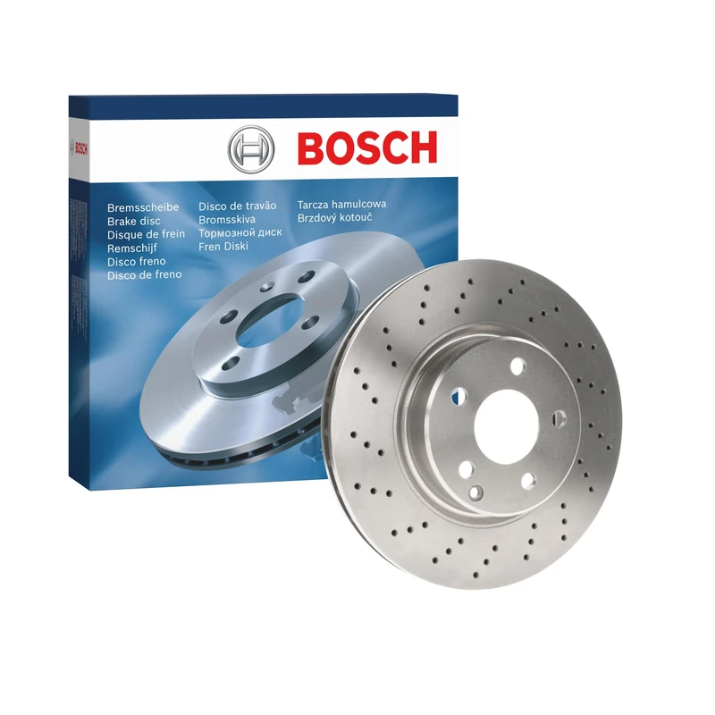 Bosch BD1009 Brake Disc - 312 mm Vented High-Carbon Discs - Front Axle - ECE-R90 Certified - Improved Cooling, Reduced Brake Fade, Corrosion Protection - 1 Single Disc