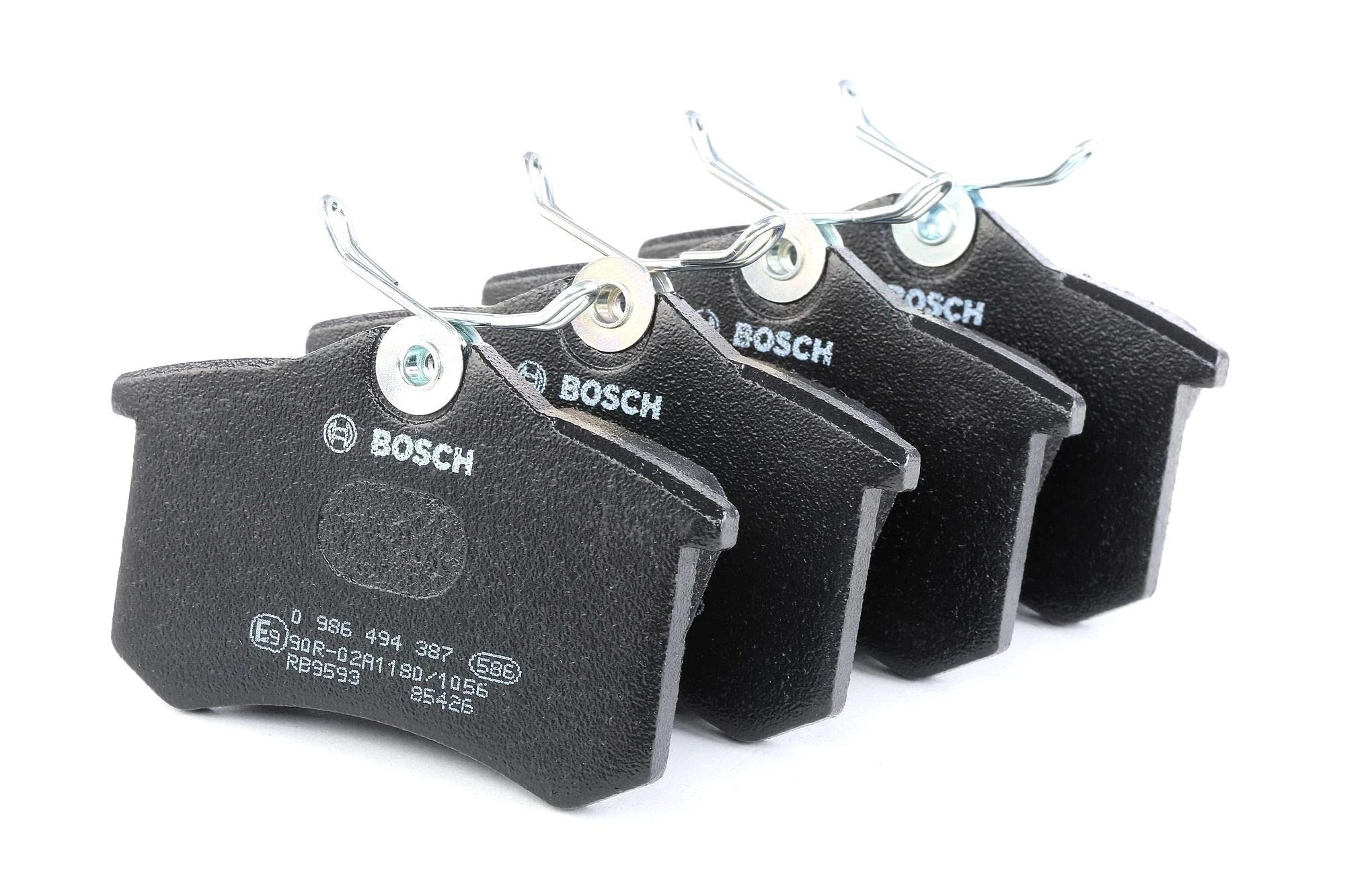 Bosch BP1295 - Brake Pads Car Rear Axle - Bosch Quality - Reduced Noise and Dust - ECE-R90 Certified - Copper-Free - 1 Set of 4 Pads