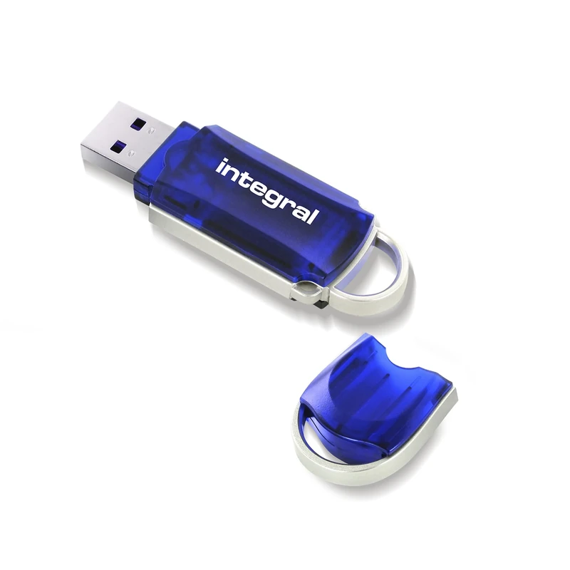 Integral 128GB USB 2.0 Flash Drive - Courier Blue, Durable & Stylish