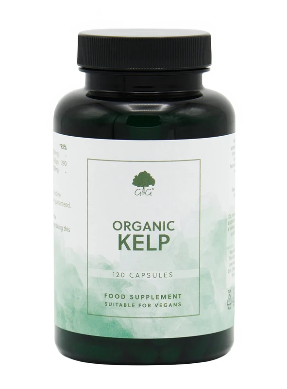 Organic Kelp Supplement 500mg - Natural Source of Iodine - 120 Vegan Capsules - Non GMO, Made in The UK by G&G Vitamins - Image 1