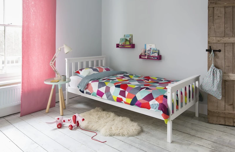 Noa and Nani Single Bed in White 3ft Single Bed Wooden Frame WHITE Dorset