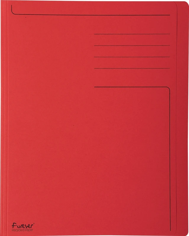 Exacompta - Ref 441003E - Forever Collection - Square Cut Folder - Suitable for Holding A4 Documents, 280gsm Recycled Card, Blue Angel Certified - Red (Pack of 100)