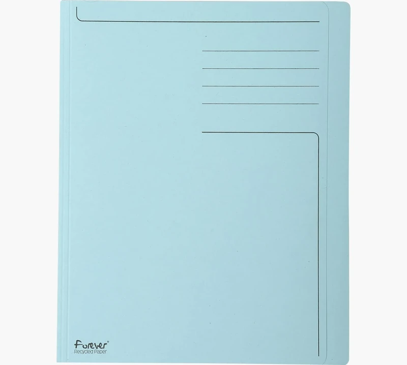 Exacompta - Ref 441006E - Forever Pre-Printed Square Cut Folder - A4 in Size, Suitable for Storing A4 Documents, Made from 280gsm Recycled Card - Light Blue (Pack of 100)