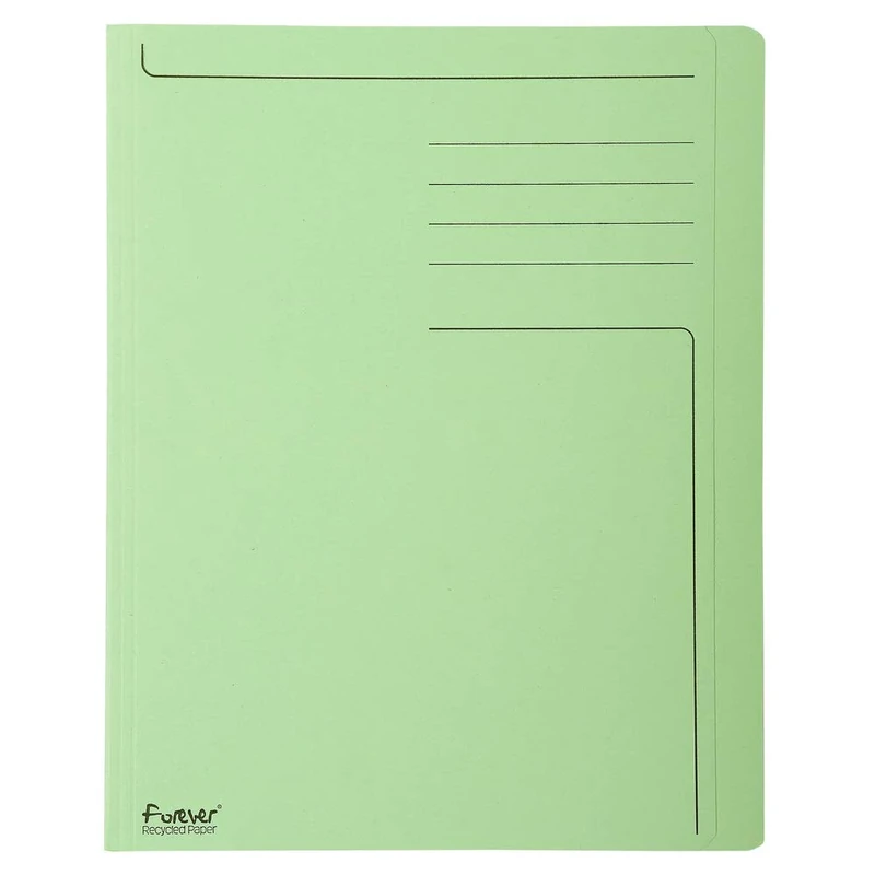 Exacompta - Ref 441013E - Forever Pre-Printed Square Cut Folder - A4 in Size, Suitable for Storing A4 Documents, Made from 280gsm Recycled Card - Light Green (Pack of 100)