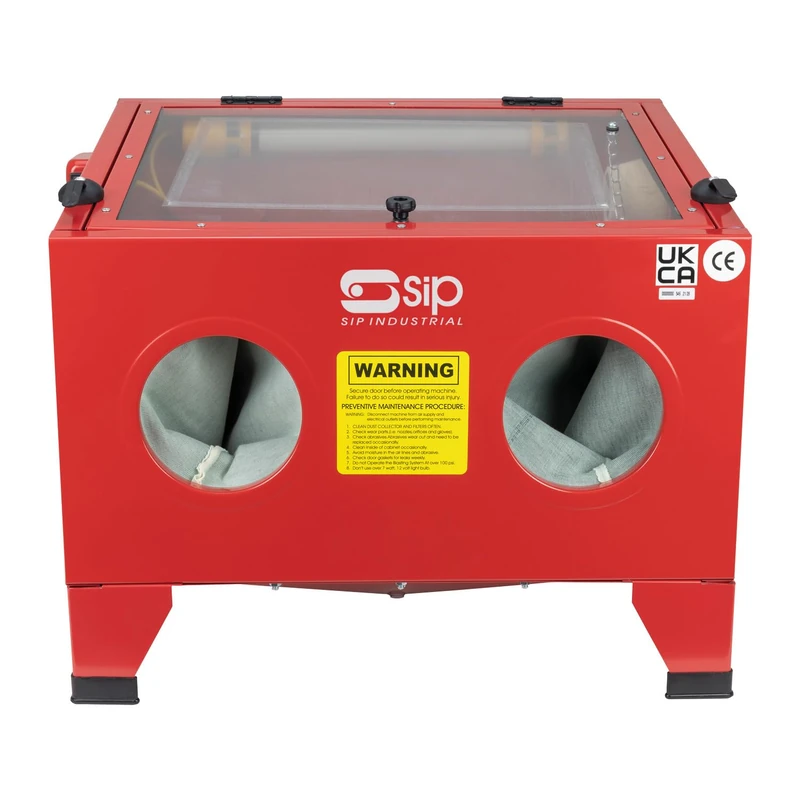 SIP Sandblast Cabinet with Air Sandblaster Gun - Portable Abrasive Blasting Cabinet, 125 PSI