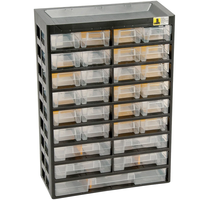 Allit Small Parts Storage Cabinet, Black/Yellow - 458100.