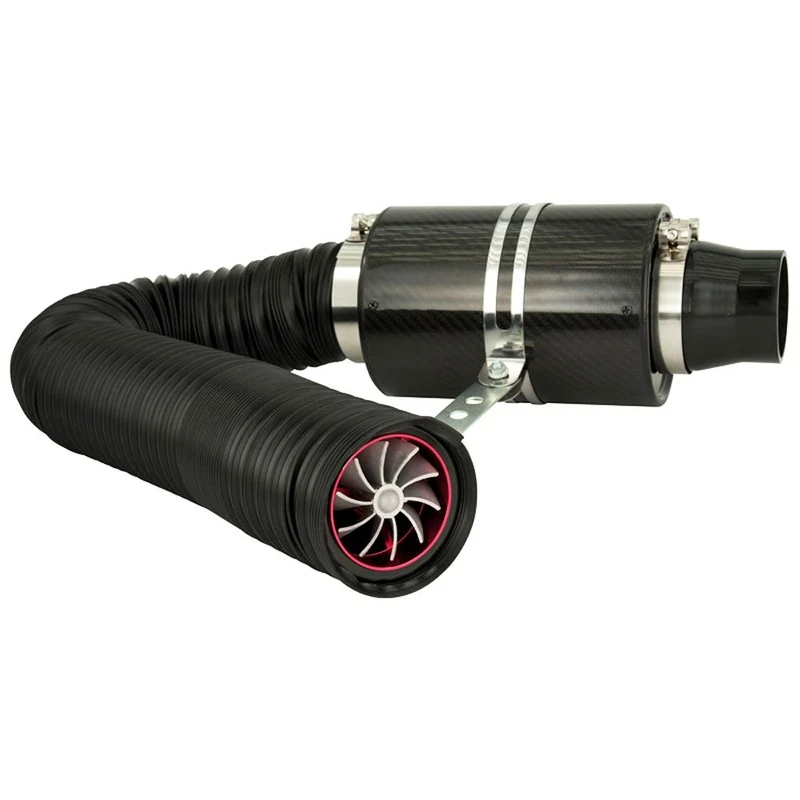 AutoStyle Universal Air filter system Carbon incl. 1m Hose/Turbo/2 Adapters 76mm/63.5mm