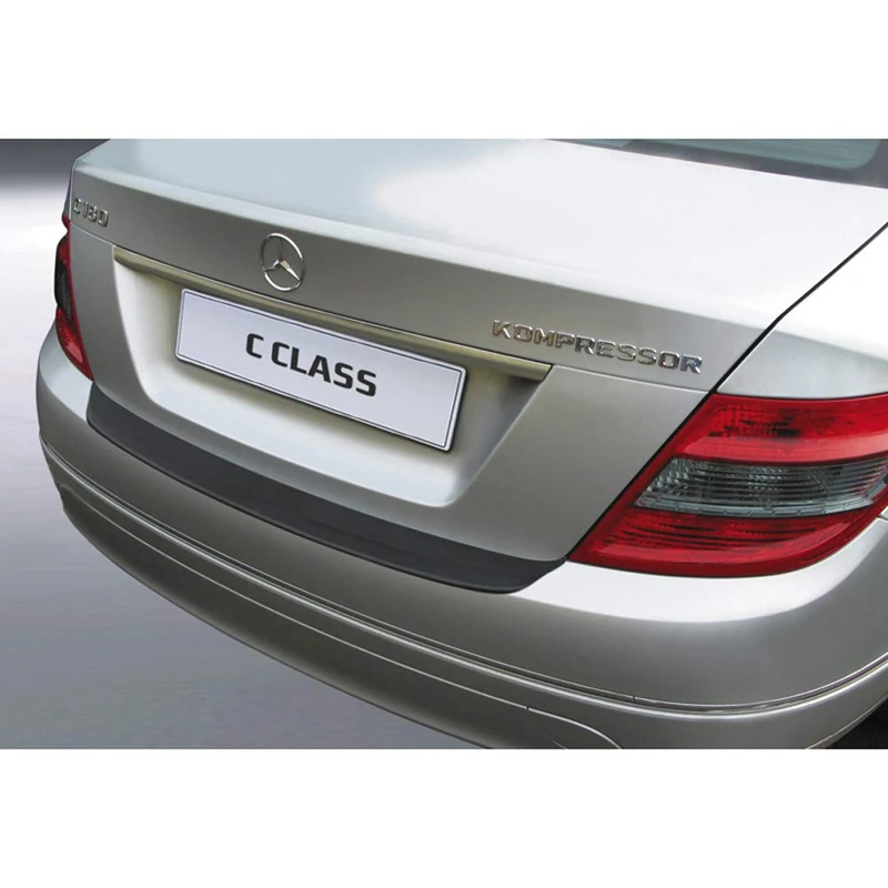 RGM ABS Rear bumper protector compatible with Mercedes C-Class W204 Sedan 2007-2011 Black