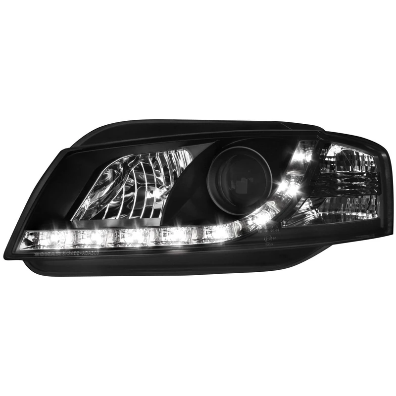 AutoStyle Set Headlights in DRL-Look compatible with Audi A3 8P 2003-2008 - Black