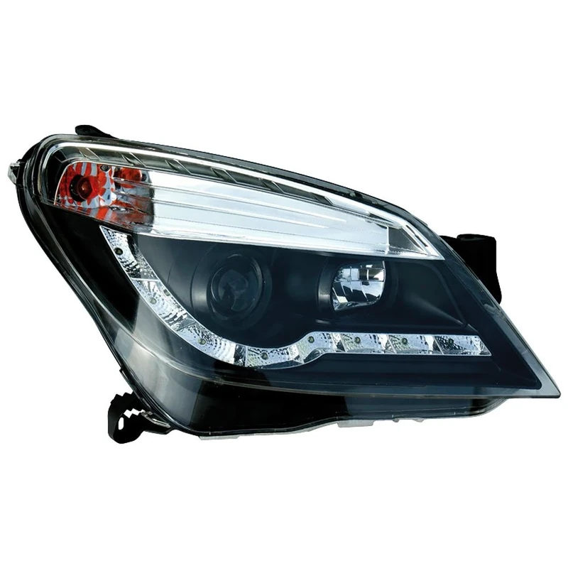 AutoStyle Set Headlights in DRL-Look compatible with Opel Astra H 2004-2009 - Black