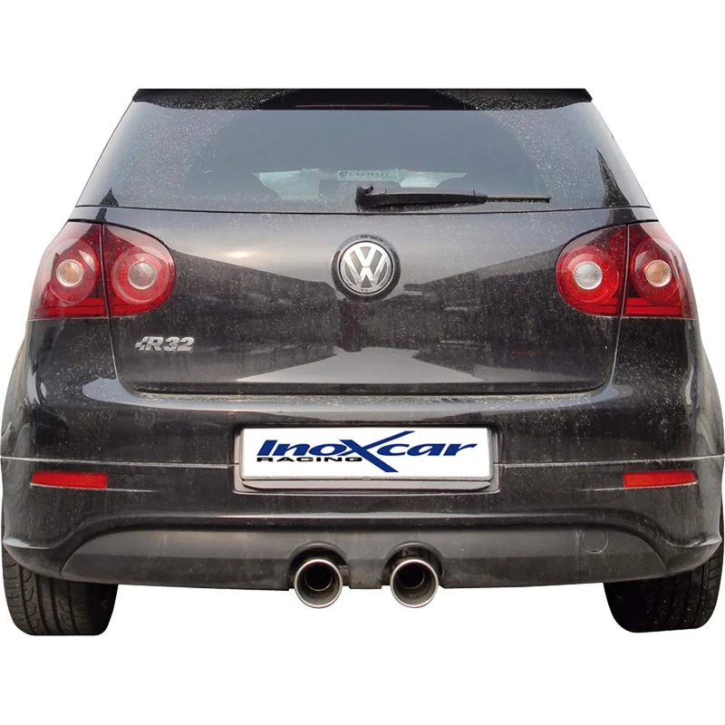 InoXcar 100% Inox Sport Exhaust 'Central' compatible with Volkswagen Golf V R32 3.2 V6 (250HP) 2004- Left/Right 102mm