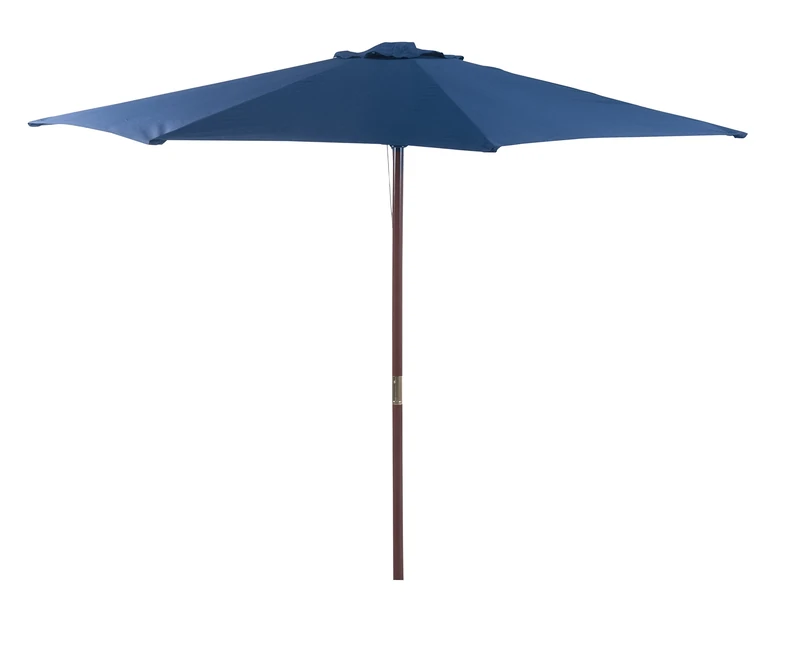 Unbekannt Wooden Parasol Umbrella Parasol Sun Shade Protection Garden Parasol 300 cm, Colour: Blue with Pulley and Tropical Roof - Image 1