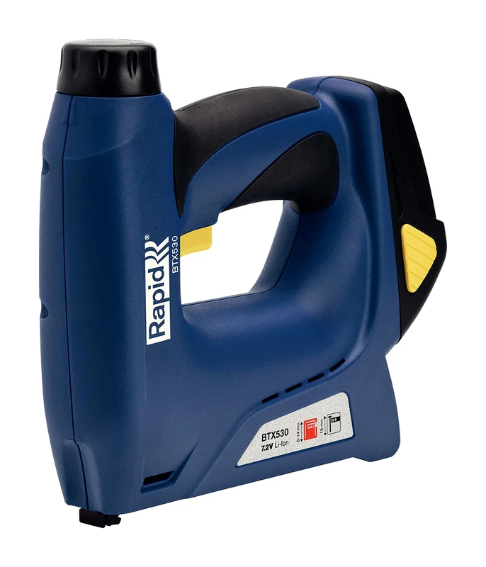 Rapid Electric Staple Gun BTX530 for No. 53 Staples and No. 8 Brads, Cordless Staple Gun with 1300 Shots per Charge, Adjustable Power, for Upholstery and Textile, With Battery and Charger (5000128)