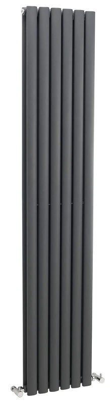 Hudson Reed HLA77 Revive | Modern Bathroom Vertical Designer Double Panel Radiator, 1800mm x 354mm, Anthracite, Set of 2 Pieces