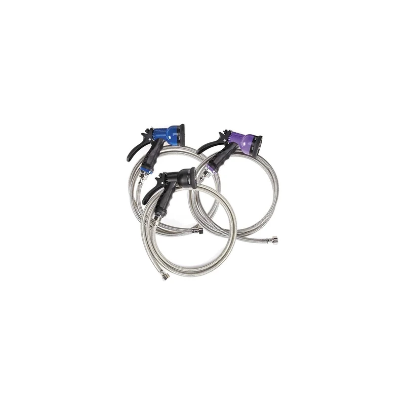 Master Equipment 6-in-1 Spray Hoses — Versatile, Brightly Colored Hoses for Use in Pet Grooming Shops - 60", Blue - Image 1